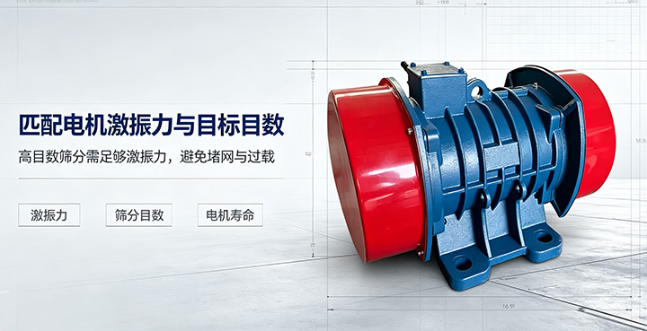 旋振篩振動電機，激振力功率配置選型